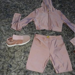 Blush Two piece biker short set